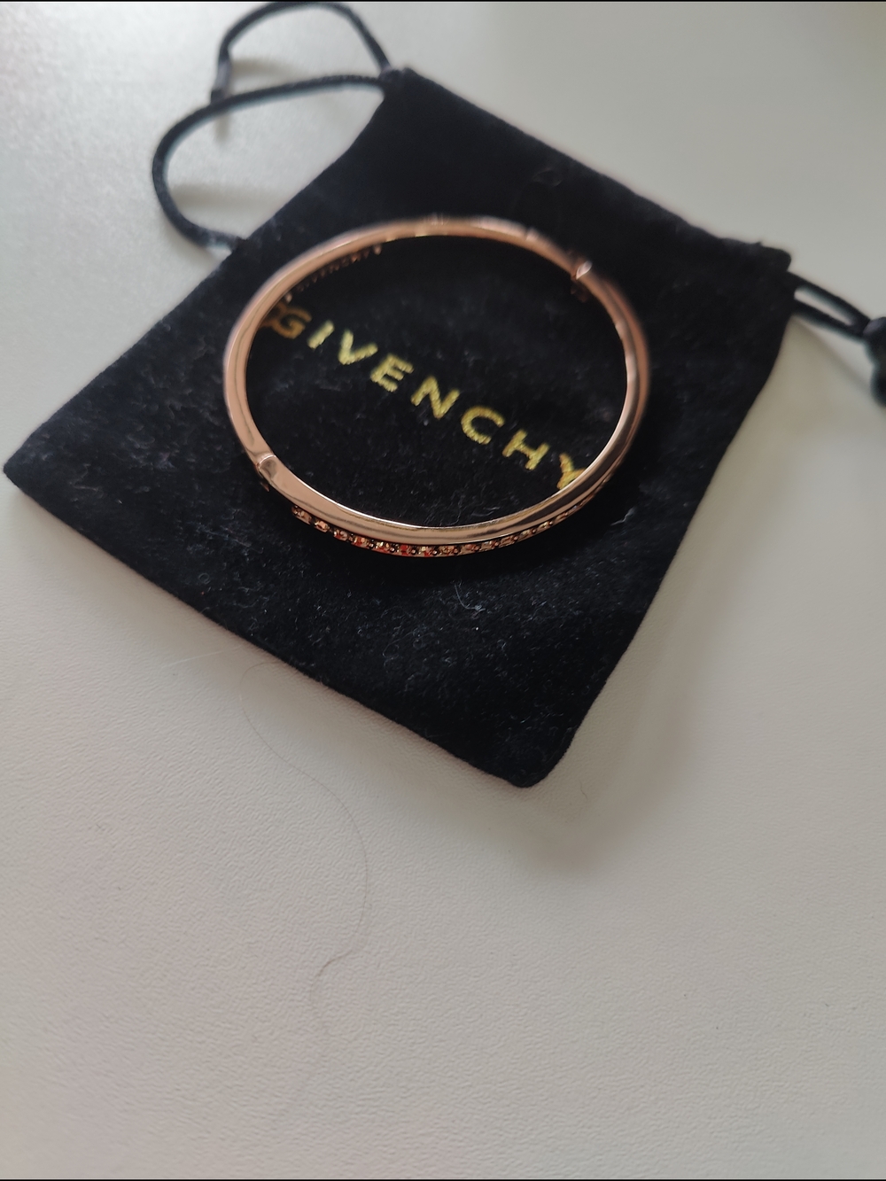 Givenchy Rose Gold-Tone Crystal Bangle Bracelet